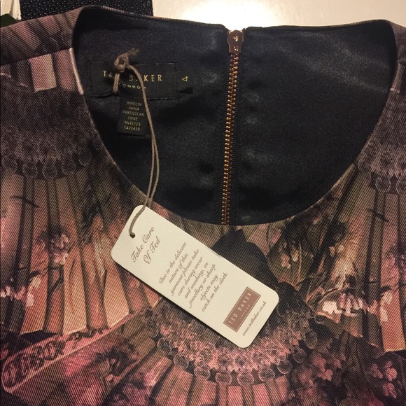 Ted Baker NWT burgundy pattern top blouse - Picture 4 of 4